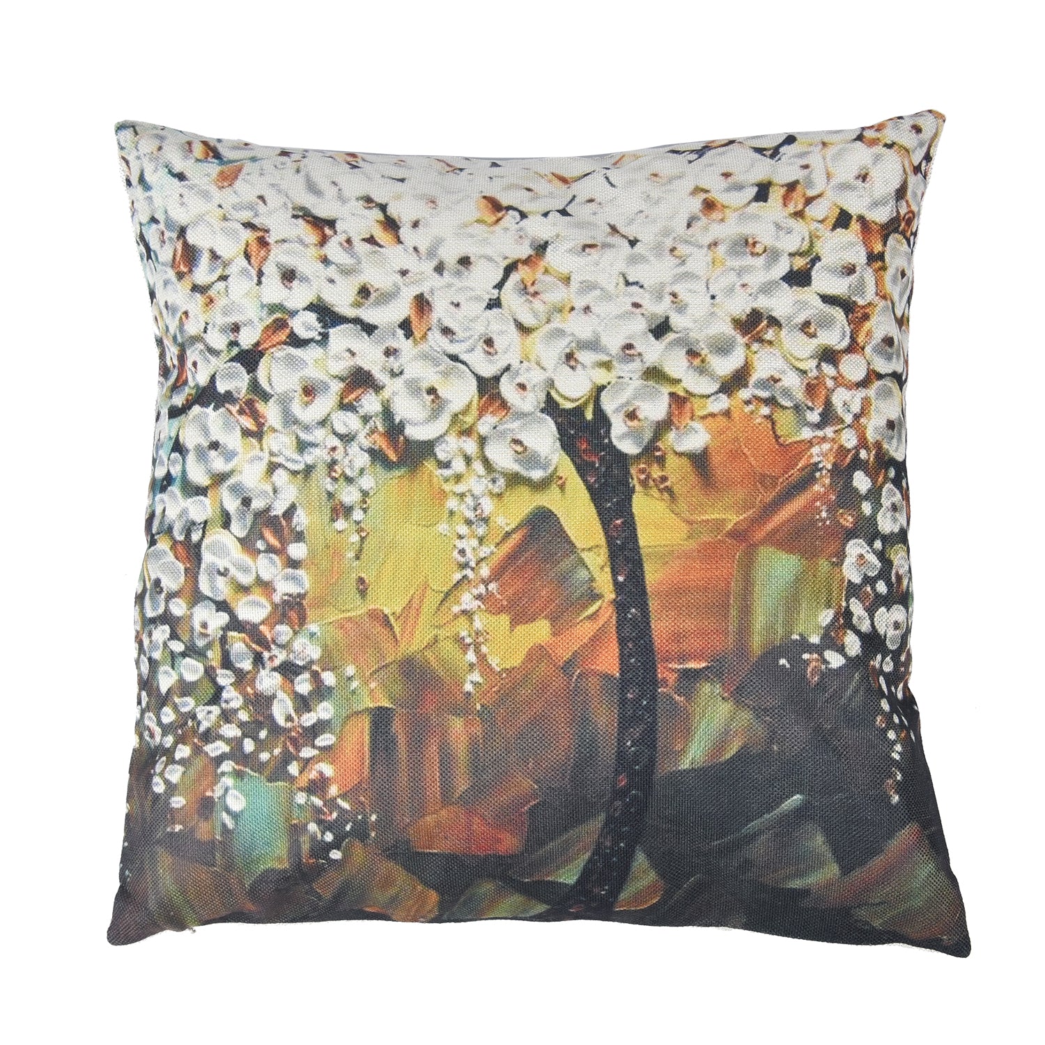 2er-Set bedruckte Kissenbezüge, Größe 45x45 cm, Weiß und Mehrfarbig
