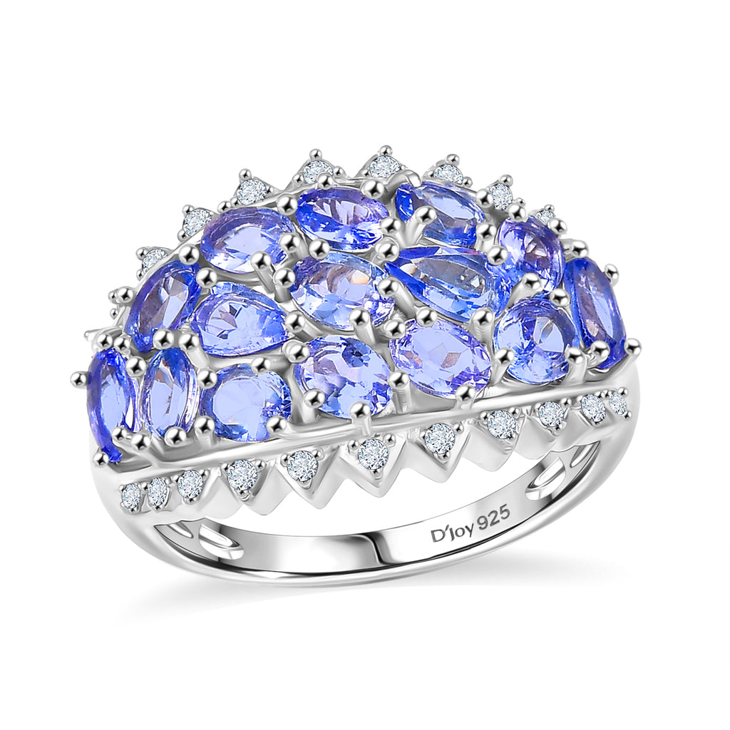 D'Joy Tansanit und Zirkon Ring und Anhänger mit 50cm Kette