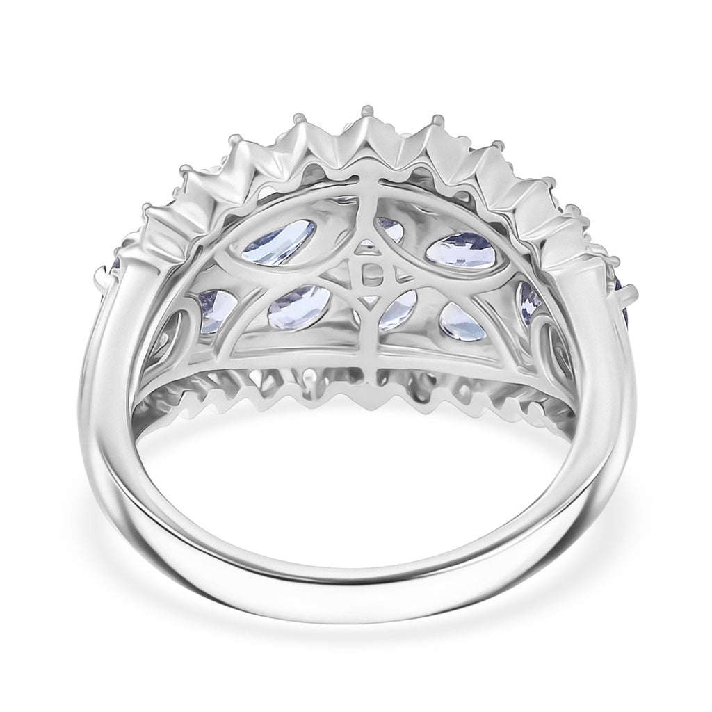 D'Joy Tansanit und Zirkon Ring und Anhänger mit 50cm Kette