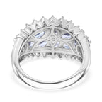 D'Joy Tansanit und Zirkon Ring und Anhänger mit 50cm Kette