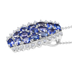 D'Joy Tansanit und Zirkon Ring und Anhänger mit 50cm Kette