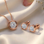 LUXURIANT SGL zertifizierte VS-EF Labor Diamant Ohrringe und Anhänger mit 50cm Kette