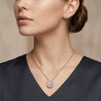 LUXURIANT SGL zertifizierte VS-EF Labor Diamant Ohrringe und Anhänger mit 50cm Kette