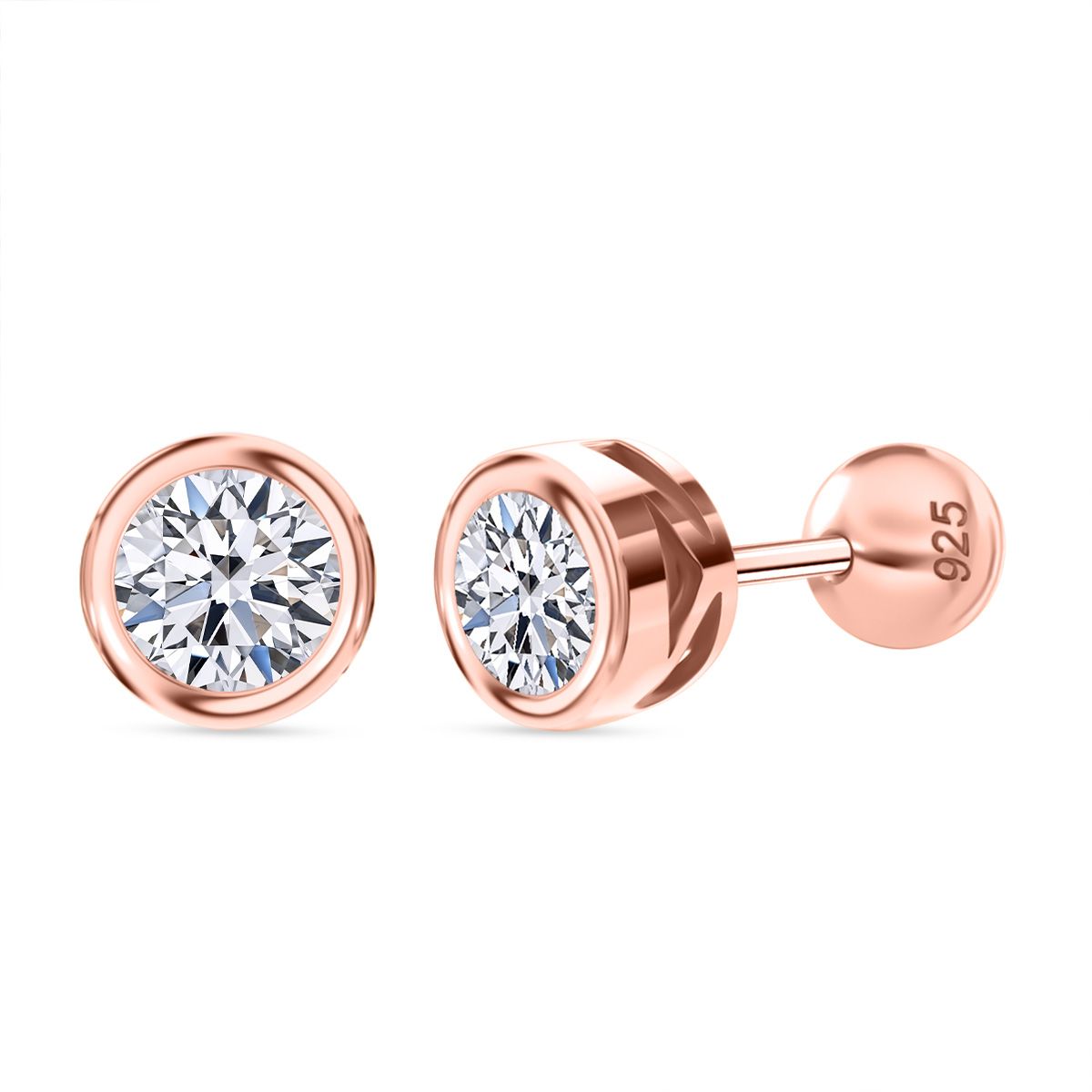 LUXURIANT SGL zertifizierte VS-EF Labor Diamant Ohrringe und Anhänger mit 50cm Kette