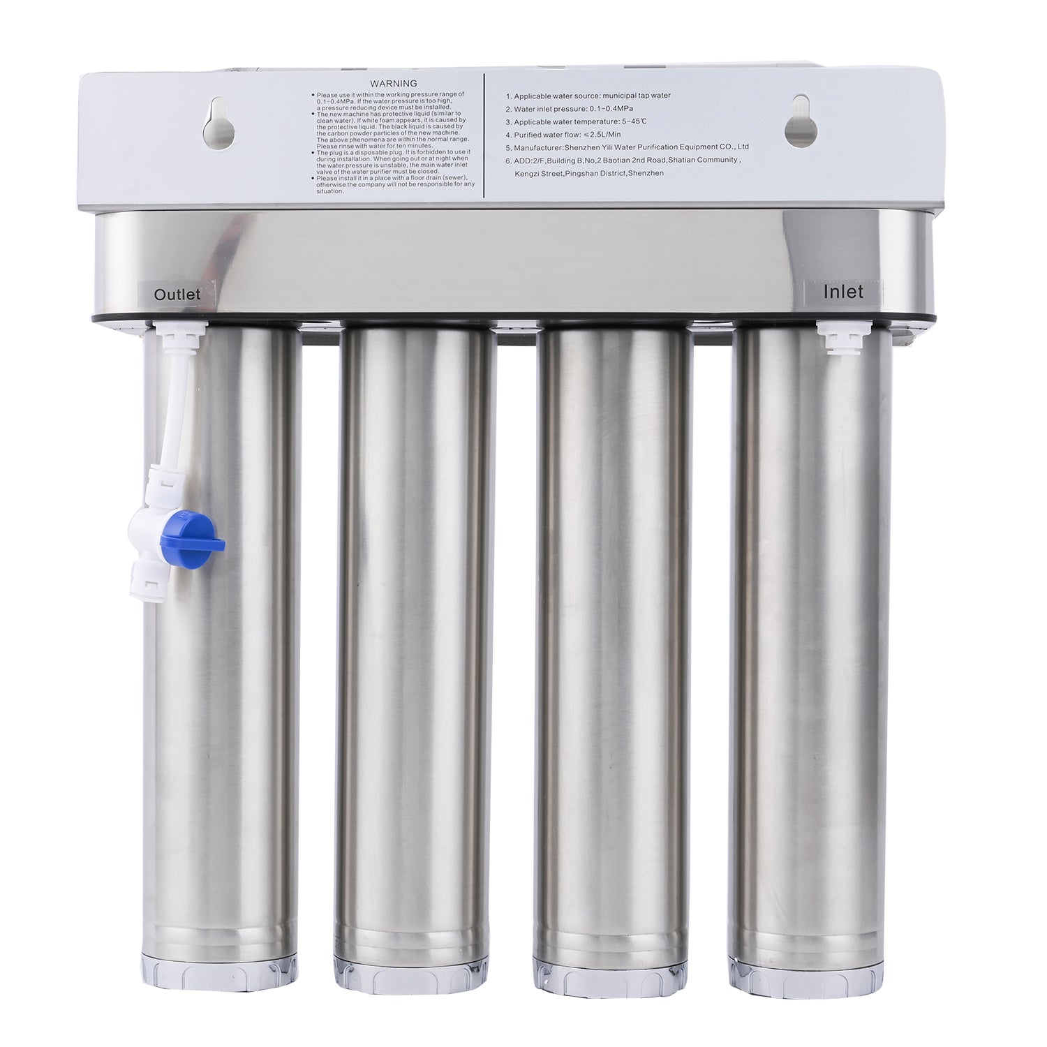5-stufiger Wasserreiniger mit PP-, CTO-, Harz-, GAC-, UF- und PP-Baumwoll-Filtern