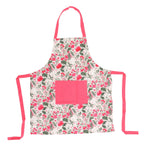 4er Set - Küchenzubehör, 1 Schürze, 1 Handschuh, 1 Topflappen & 1 Küchentuch, Grün/Rosa