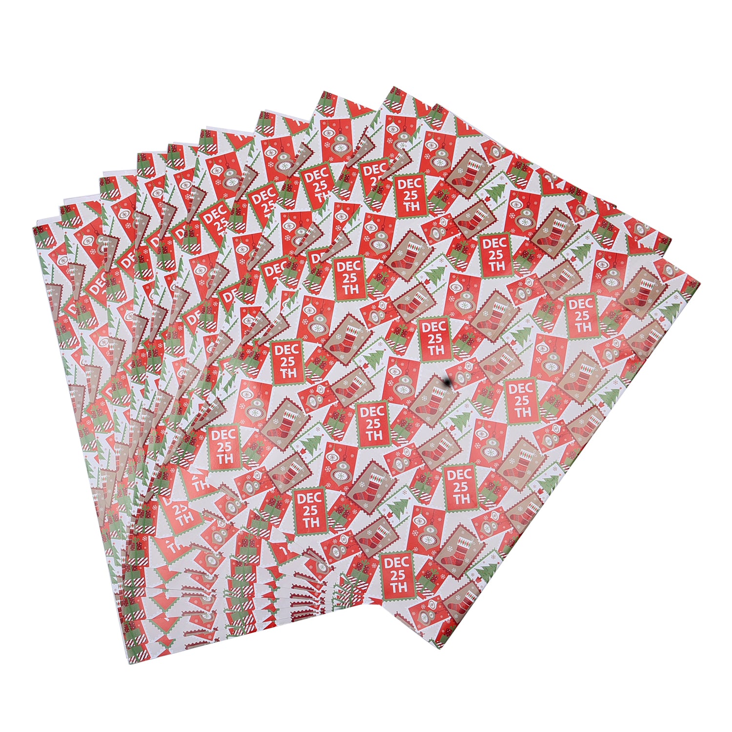 40er-Set Geschenkpapiere, Weihnachtsmotiv, Größe 51x74 cm, Mehrfarbig