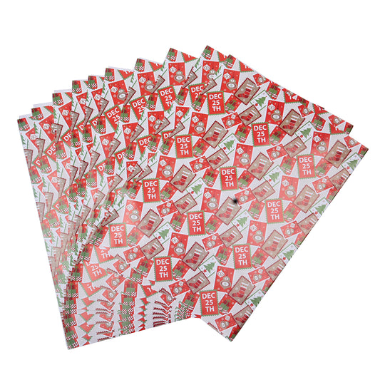 40er-Set Geschenkpapiere, Weihnachtsmotiv, Größe 51x74 cm, Mehrfarbig