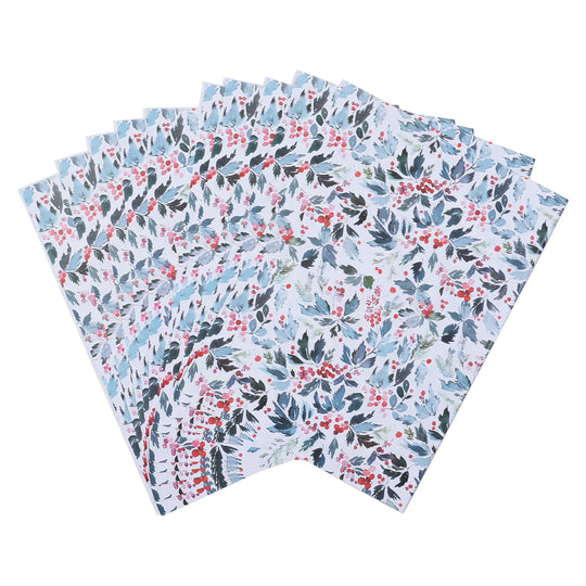 40er-Set Geschenkpapiere, Weihnachtsmotiv, Größe 51x74 cm, Grün/Weiß