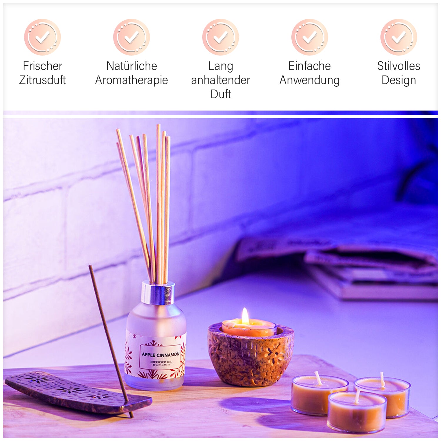 Aromatisches Duft Diffusor, Duft - Apfel Zimt