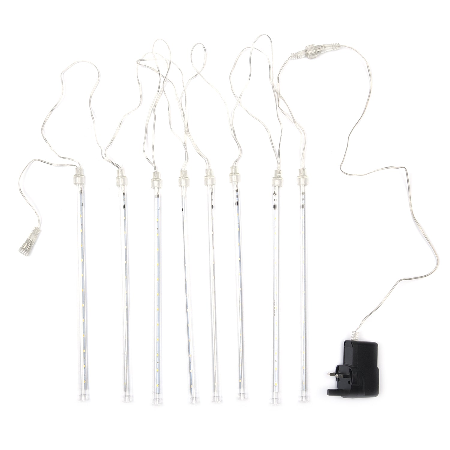 Meteorschauer warmweiße LED Lichterkette, Größe 30x330 cm, Weiß