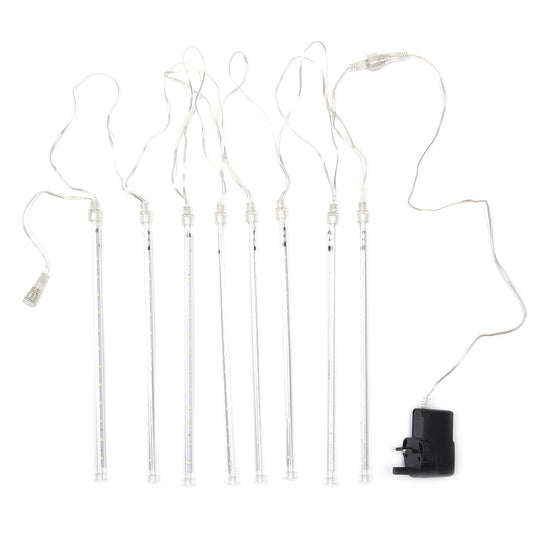 Meteorschauer warmweiße LED Lichterkette, Größe 30x330 cm, Weiß