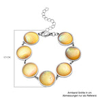 Muschel-inspiriertes Harzperlen-Design Armband, ca. 18.5 cm+ 5 cm extender, Reiner Edelstahl, Gelb