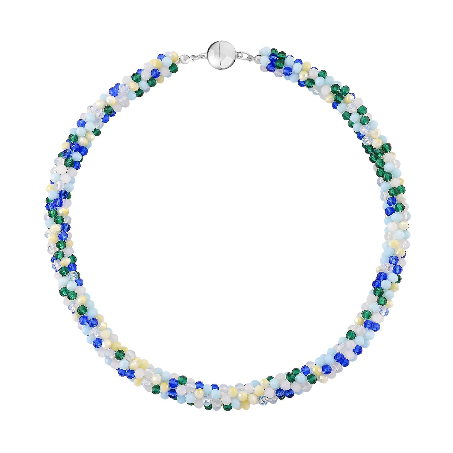 Mehrfarbige blaue Kristall 45cm Halskette und flexibles Armband