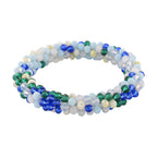 Mehrfarbige blaue Kristall 45cm Halskette und flexibles Armband