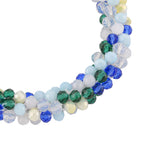 Mehrfarbige blaue Kristall 45cm Halskette und flexibles Armband
