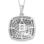 D'Joy blauer und weißer Diamant zweifarbiger Ring und Anhänger mit 50cm Kette
