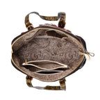 Chaos by Elsie Multicolor Kroko-Prägung Echtleder Crossbody Tasche mit RFID-Schutz und Mini-Taschenlampe und LA MAREY Schal aus 100 % Maulbeerseide