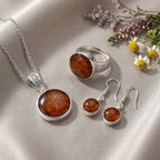 Feueropal Matrix Schmuckset