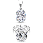 D'Joy Moissanit Ring und Anhänger mit 45 cm langer Kette