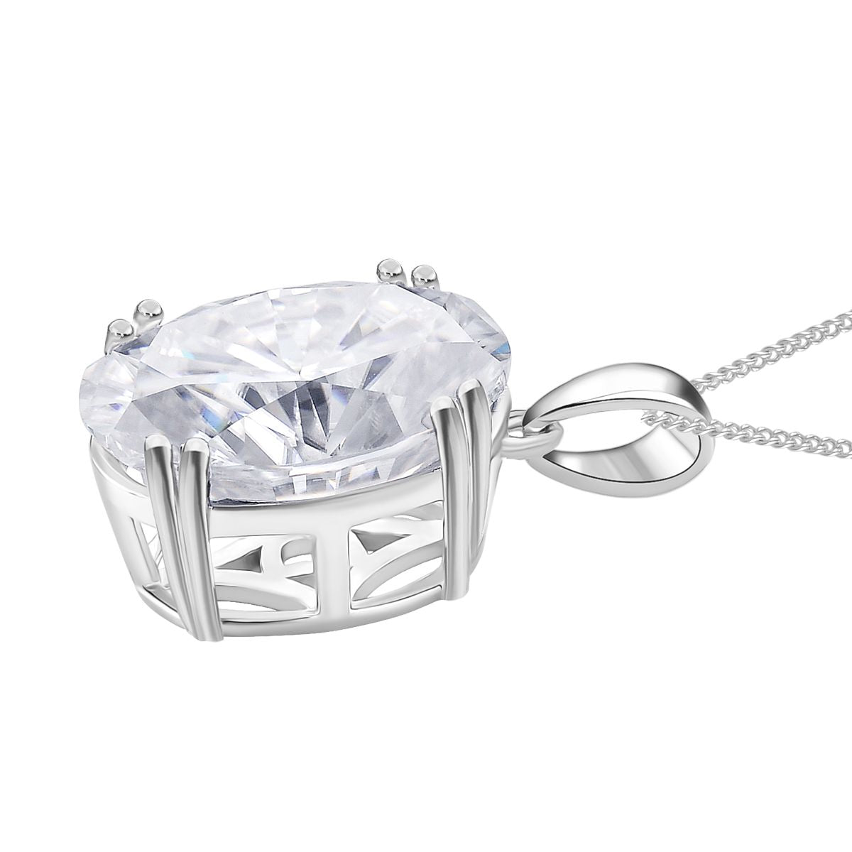 D'Joy Moissanit Ring und Anhänger mit 45 cm langer Kette
