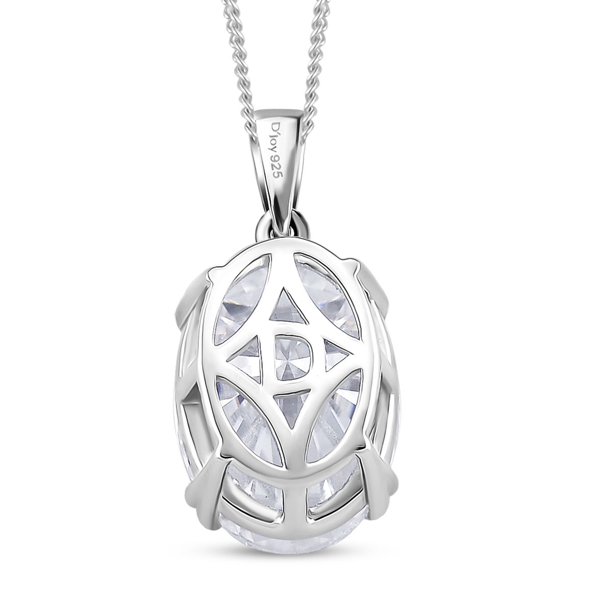 D'Joy Moissanit Ring und Anhänger mit 45 cm langer Kette