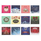 12er-Set Weihnachtskarten mit Umschlägen, Weihnachtsmotiv, Größe 15x15 cm, Mehrfarbig