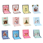 12er-Set Weihnachtskarten mit Umschlägen, Weihnachtsmotiv, Größe 15x15 cm, Mehrfarbig