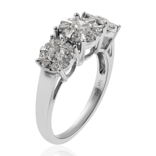 New York Kollektion -Diamant-Ring, P1 G-H, 585 Gold ca. 1.00 ct
