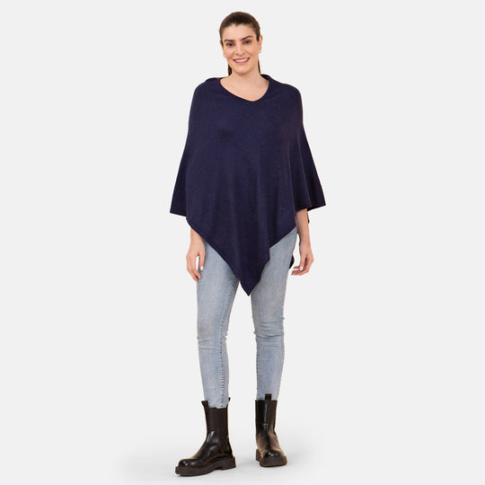 LA MAREY - Luxus Kaschmir Poncho, Schokolade
