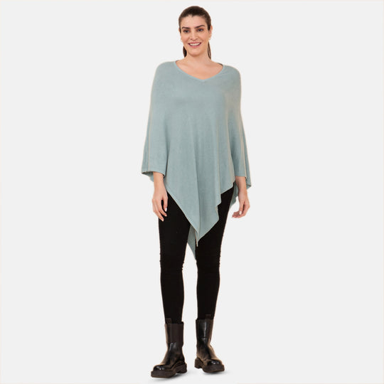LA MAREY - Luxus Kaschmir Poncho, Schokolade