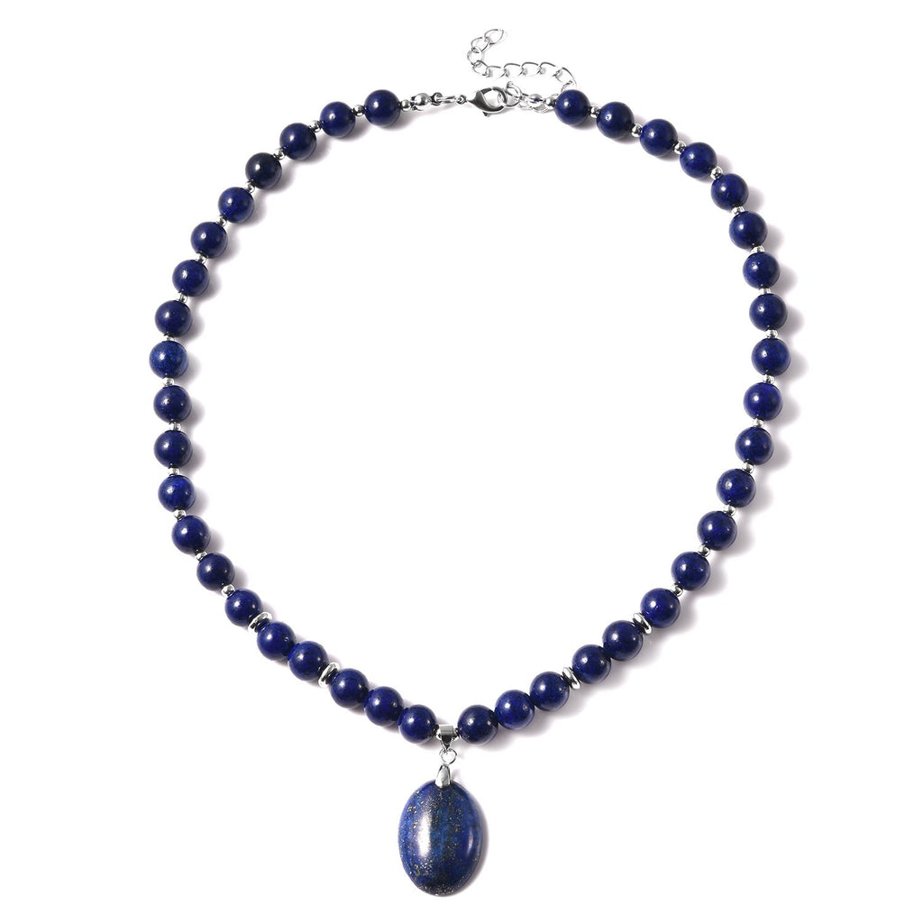 Lapislazuli-Halskette, ca. 45 cm, ca. 180,50 ct