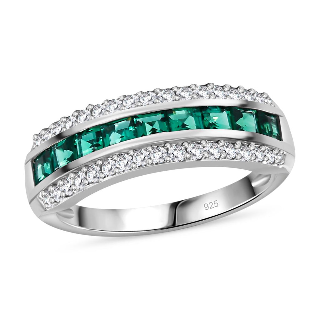 Labor Smaragd und Zirkon Ring und Ohrringe