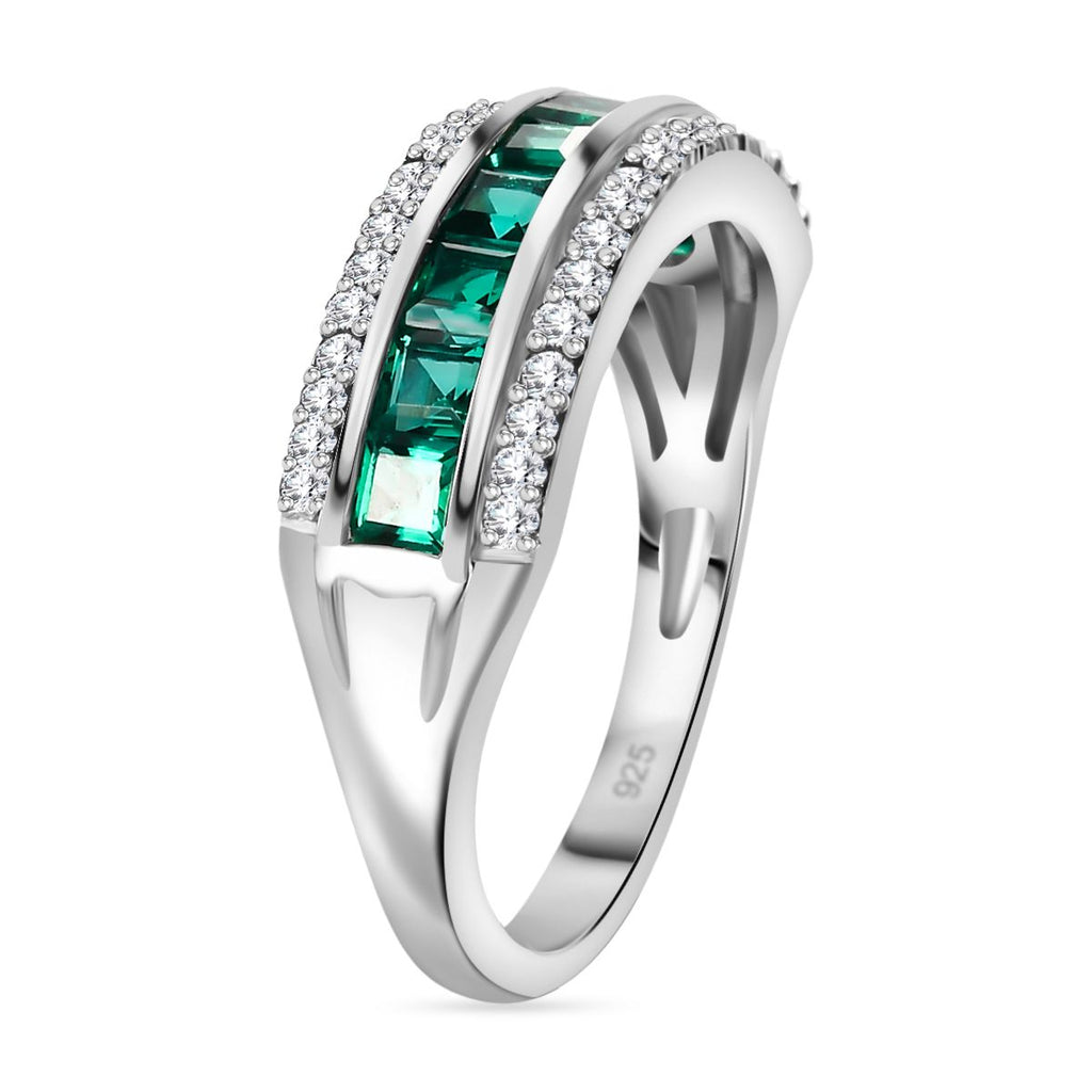 Labor Smaragd und Zirkon Ring und Ohrringe