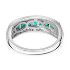 Labor Smaragd und Zirkon Ring und Ohrringe