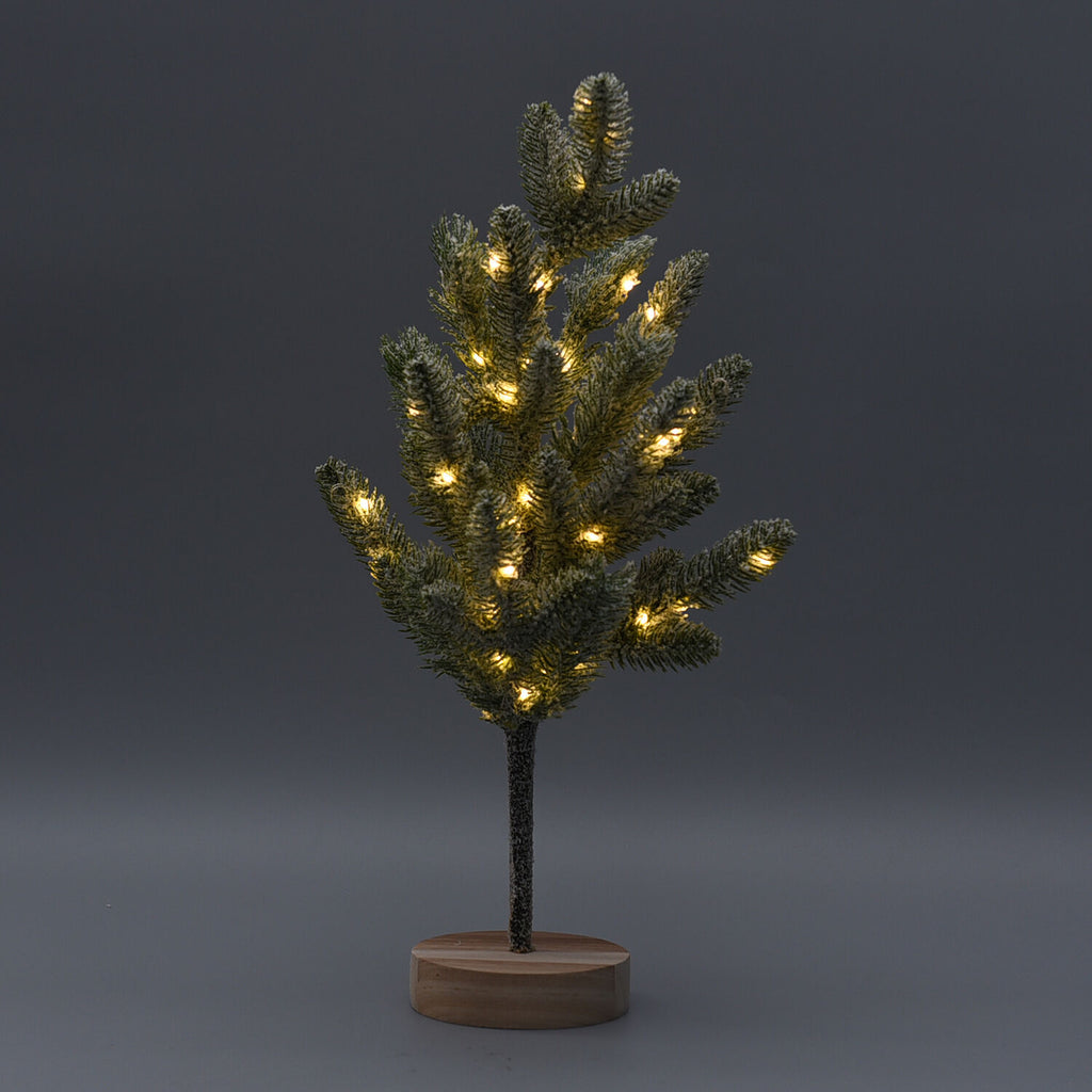 Warmweiße 50 LED Weihnachtsbaum Lampe, Größe 55 cm, 3xAA (nicht inkl.), Grün, Weiß und Braun