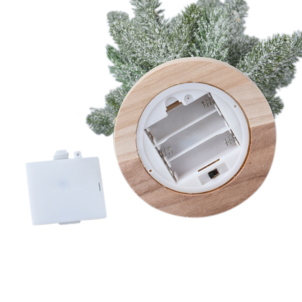 Warmweiße 50 LED Weihnachtsbaum Lampe, Größe 55 cm, 3xAA (nicht inkl.), Grün, Weiß und Braun
