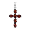 Roter Granat Kreuz-Anhänger - 3,05 ct.
