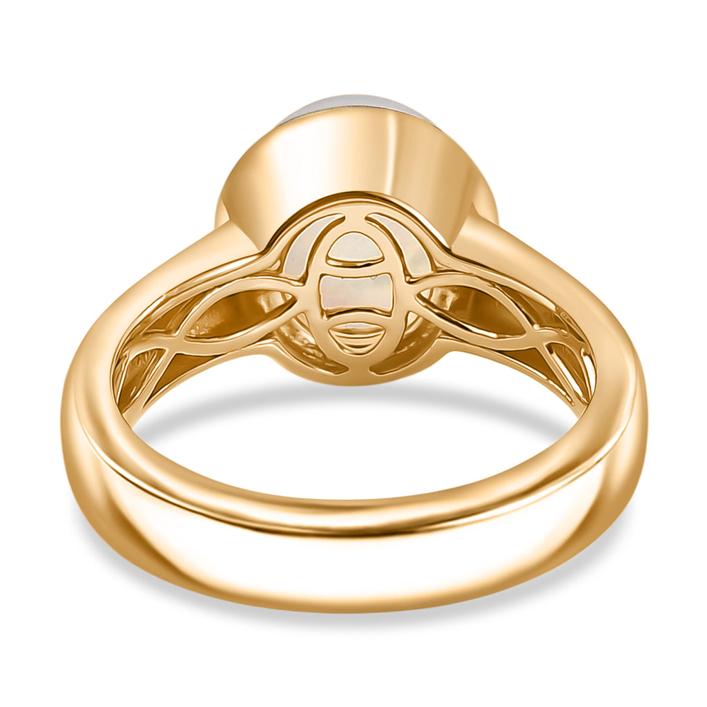 D'Joy AA Regenbogen Mondstein Ring und Ohrringe