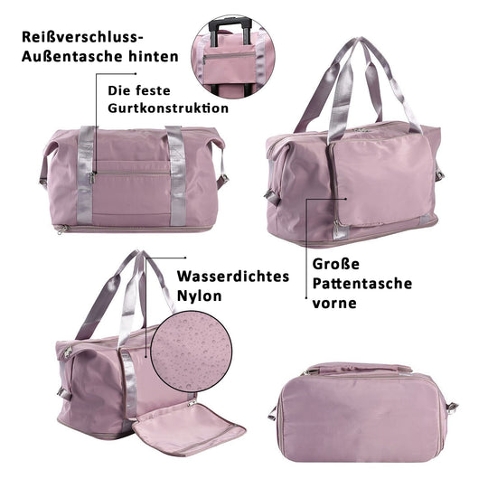 Dusky Pink Nylon Faltbare Reisetasche Größe: 40*28*23cm, 2 Steckfächer, rosa