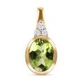 Natürlicher Peridot und Zirkon-Anhänger in Silber, 1,86 ct.