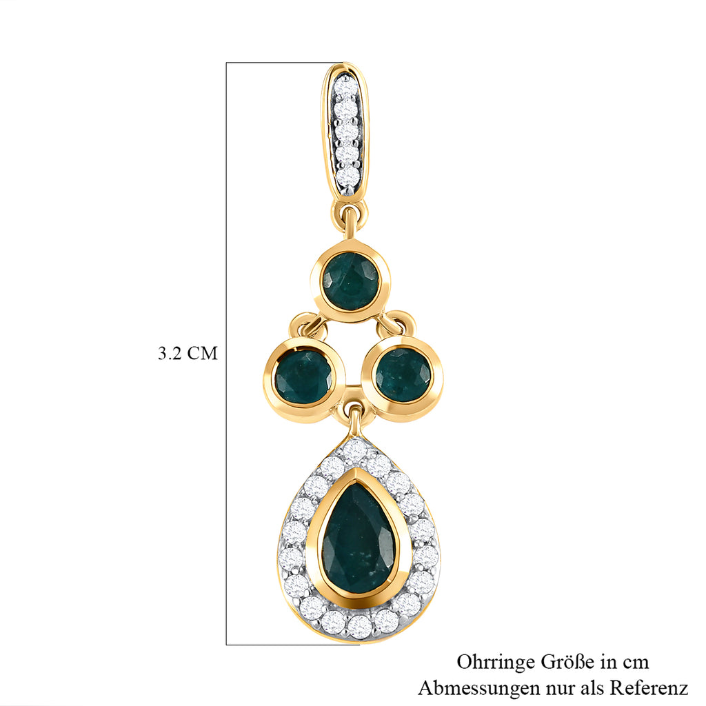 AAA Grandidierit-Ohrringe, 925 Silber vergoldet ca. 1,92 ct