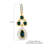 AAA Grandidierit-Ohrringe, 925 Silber vergoldet ca. 1,92 ct
