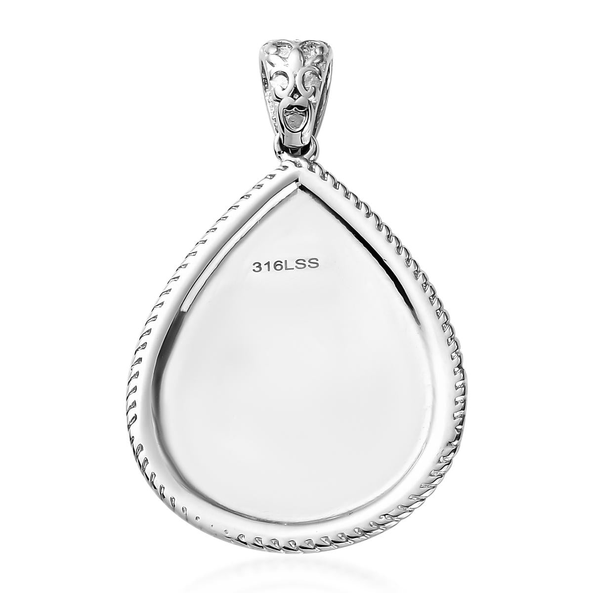 Mehrfarbiger Edelstein-Anhänger, Edelstahl ca. 12.00 ct