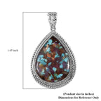 Mehrfarbiger Edelstein-Anhänger, Edelstahl ca. 12.00 ct