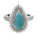 Grandidierit und natürlicher Champagner Zirkon-Ring, 925 Silber platiniert (Größe 20.00) ca. 2,73 ct