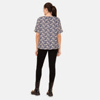 TAMSY - bedrucktes Top mit Paisleymuster, Größe 38, Blau