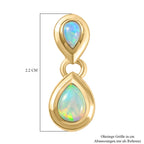 Natürliche, äthiopische Opal-Ohrringe, 925 Silber vergoldet ca. 1,20 ct