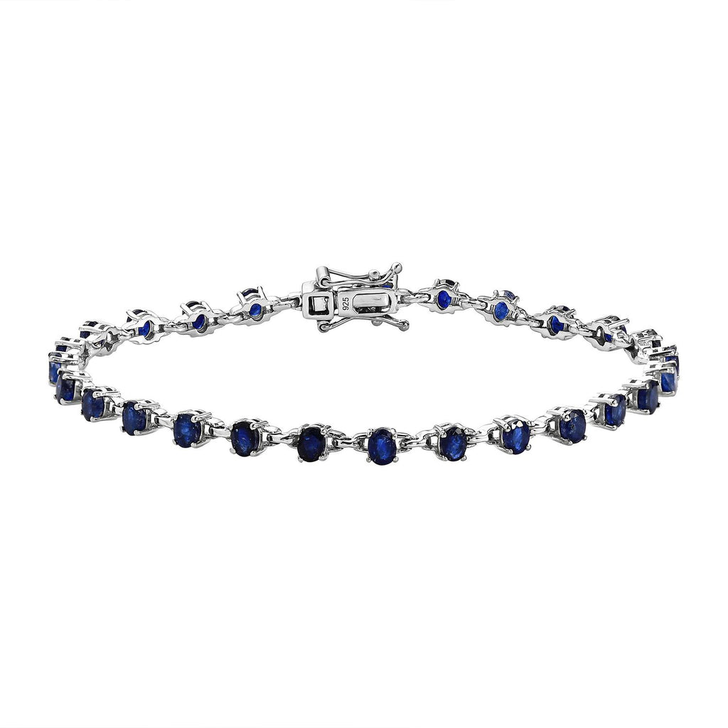 Masoala Saphir Armband, (Fissure gefüllt), ca. 20 cm, 925 Silber platiniert ca. 7,25 ct