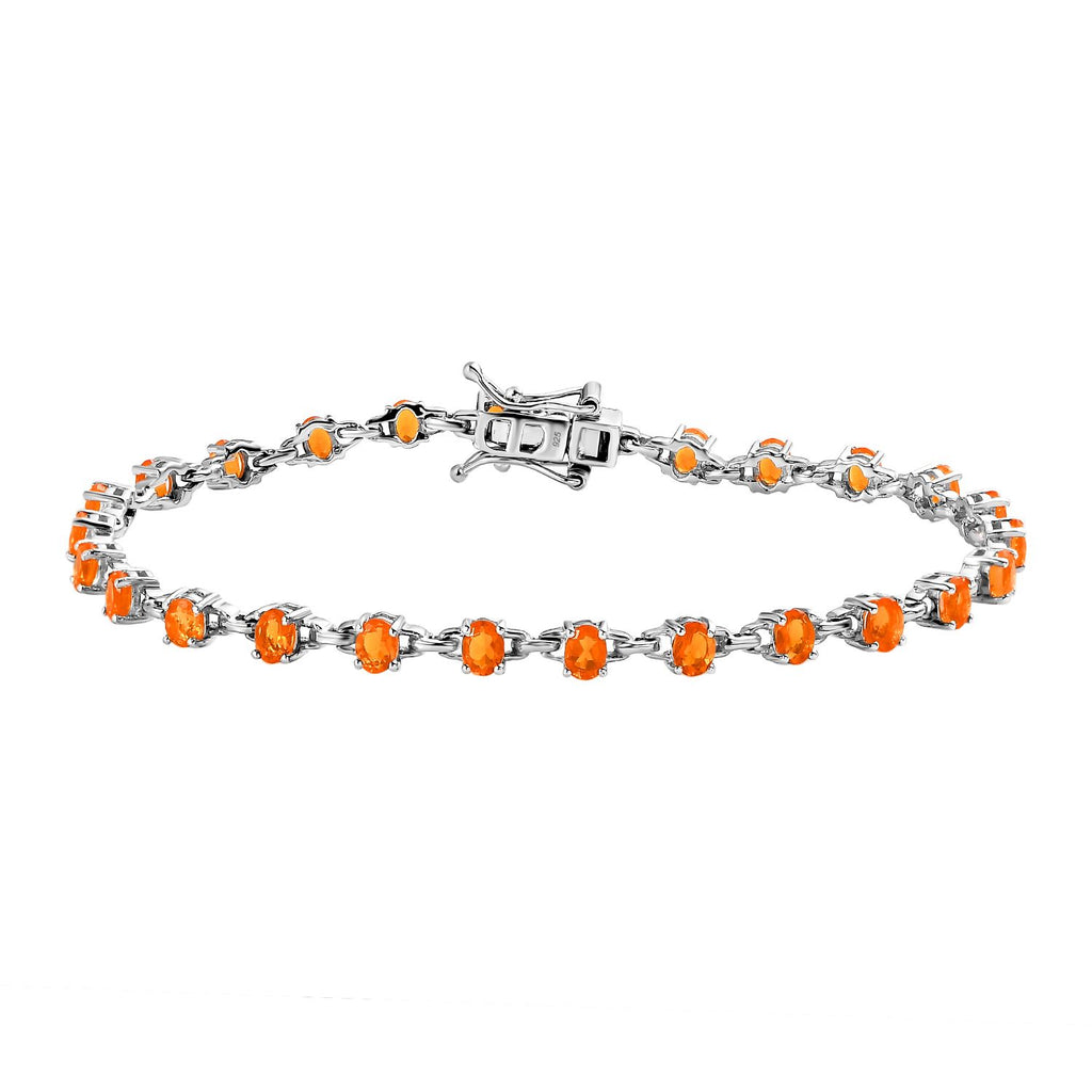 Salamanca Feueropal Armband, ca. 19 cm, 925 Silber platiniert ca. 2.85 ct